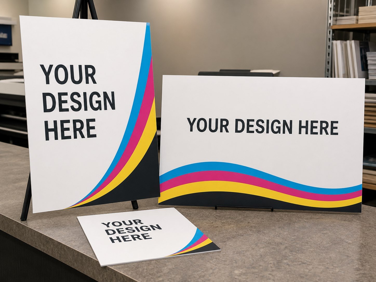 Mounted posters and foam board presentation displays